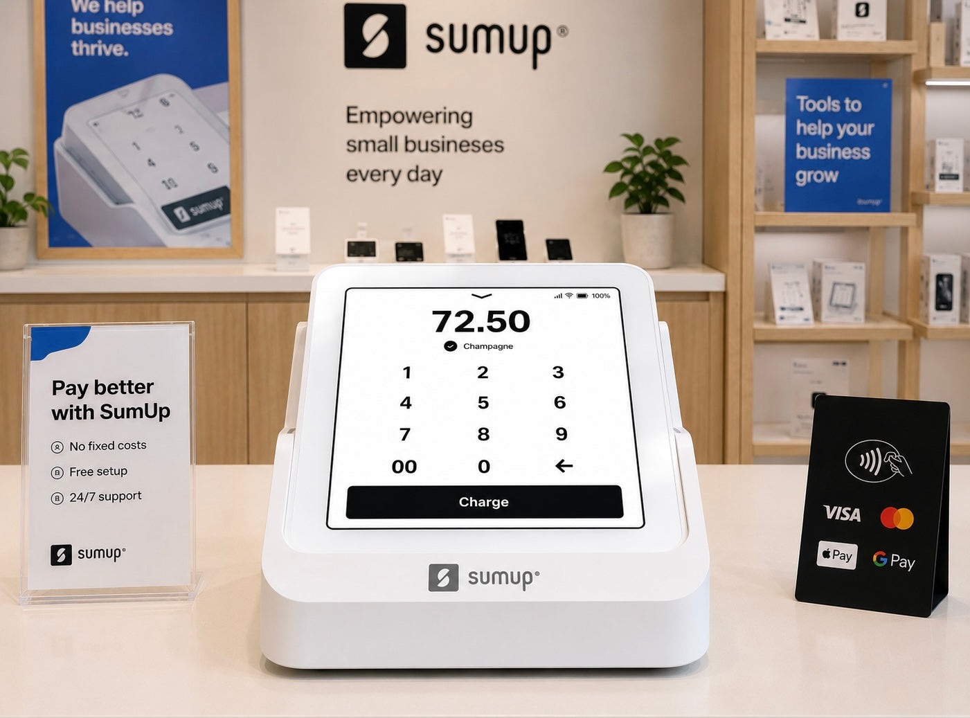 SumUp Solo with Charging Base & 4G Sim – Card Machine